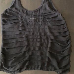 Black ruffled tank